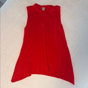 Chico's Red Asymmetrical Sleeveless Tank Top